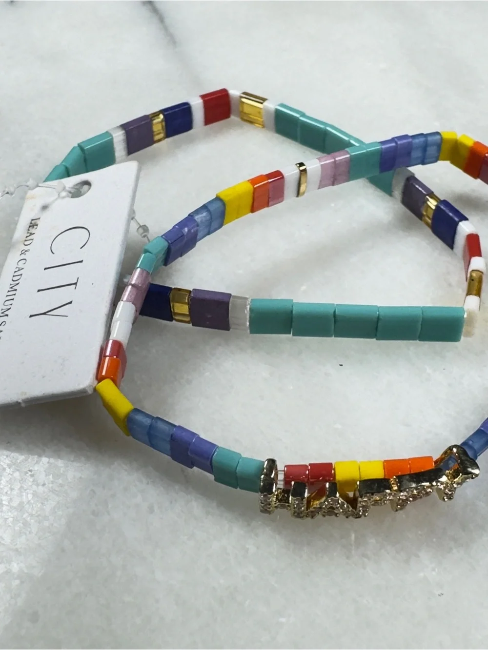Pair Tile Bracelet Bohemian Style Multicolored by CITY